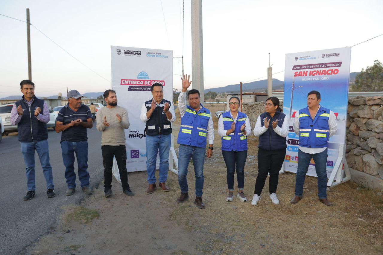 ENTREGA JAIRO MORALES AMPLIACIÓN DE RED DE ENERGÍA ELÉCTRICA EN SAN IGNACIO, HUIMILPAN