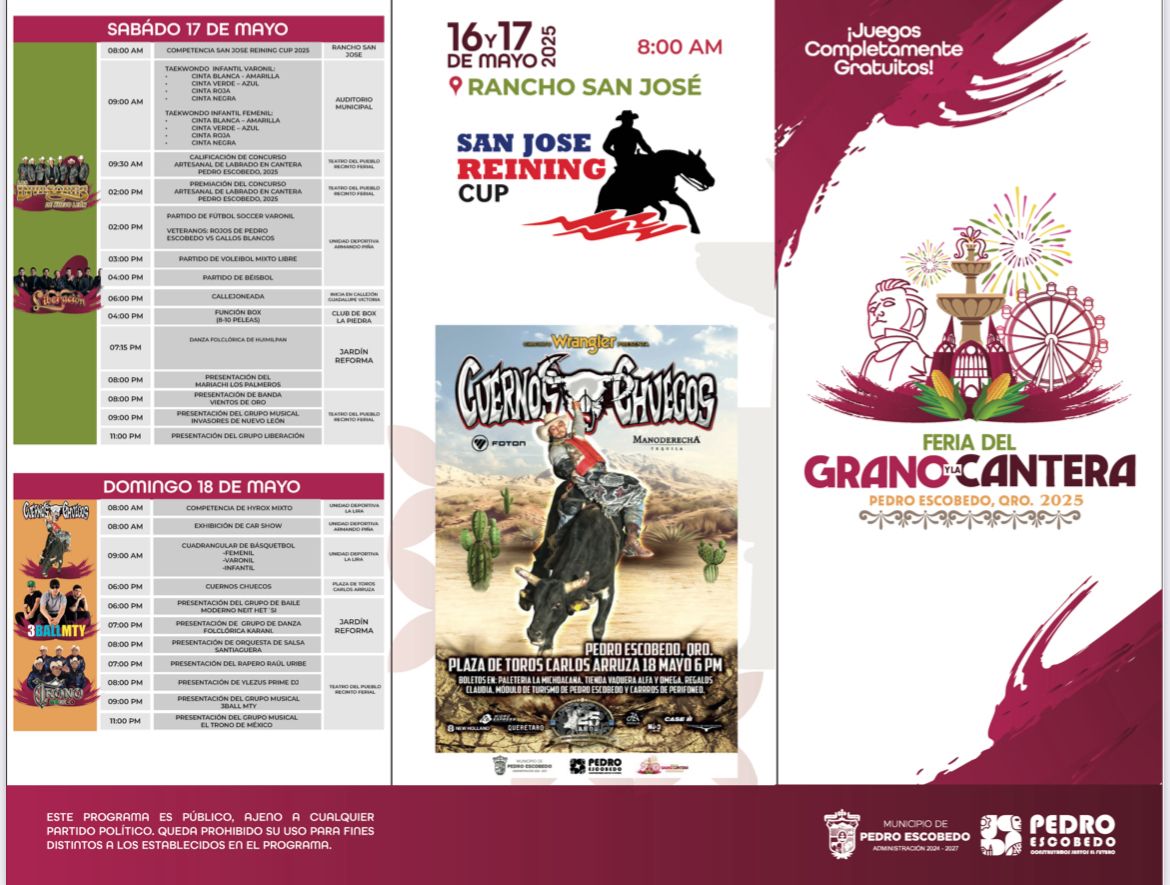 PEDRO ESCOBEDO DA INICIO A LA FERIA DEL GRANO Y LA CANTERA 2025, UN HOMENAJE A LA TRADICIÓN Y AL ORGULLO ESCOBEDENSE