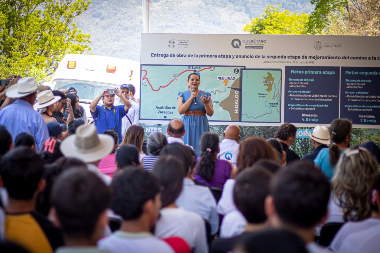 ENTREGAN PRIMERA ETAPA DE PAVIMENTACIÓN DEL CAMINO A NEBLINAS; ANUNCIAN SEGUNDA FASE DE LA OBRA, LANDA DE MATAMOROS