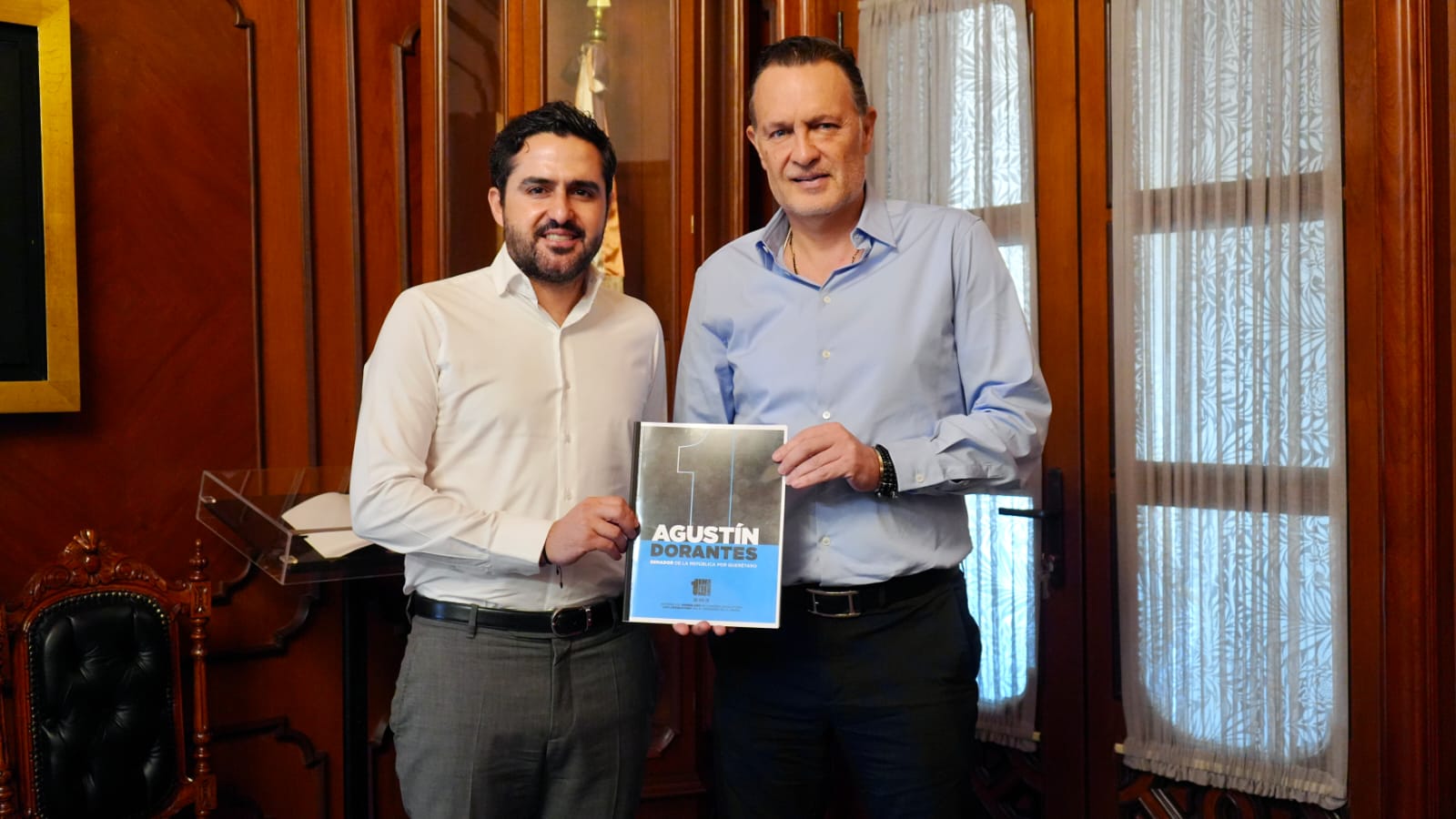 CON VISITA AL GOBERNADOR, INICIA AGUSTÍN DORANTES LA PROMOCIÓN DE SU 1ER. INFORME LEGISLATIVO