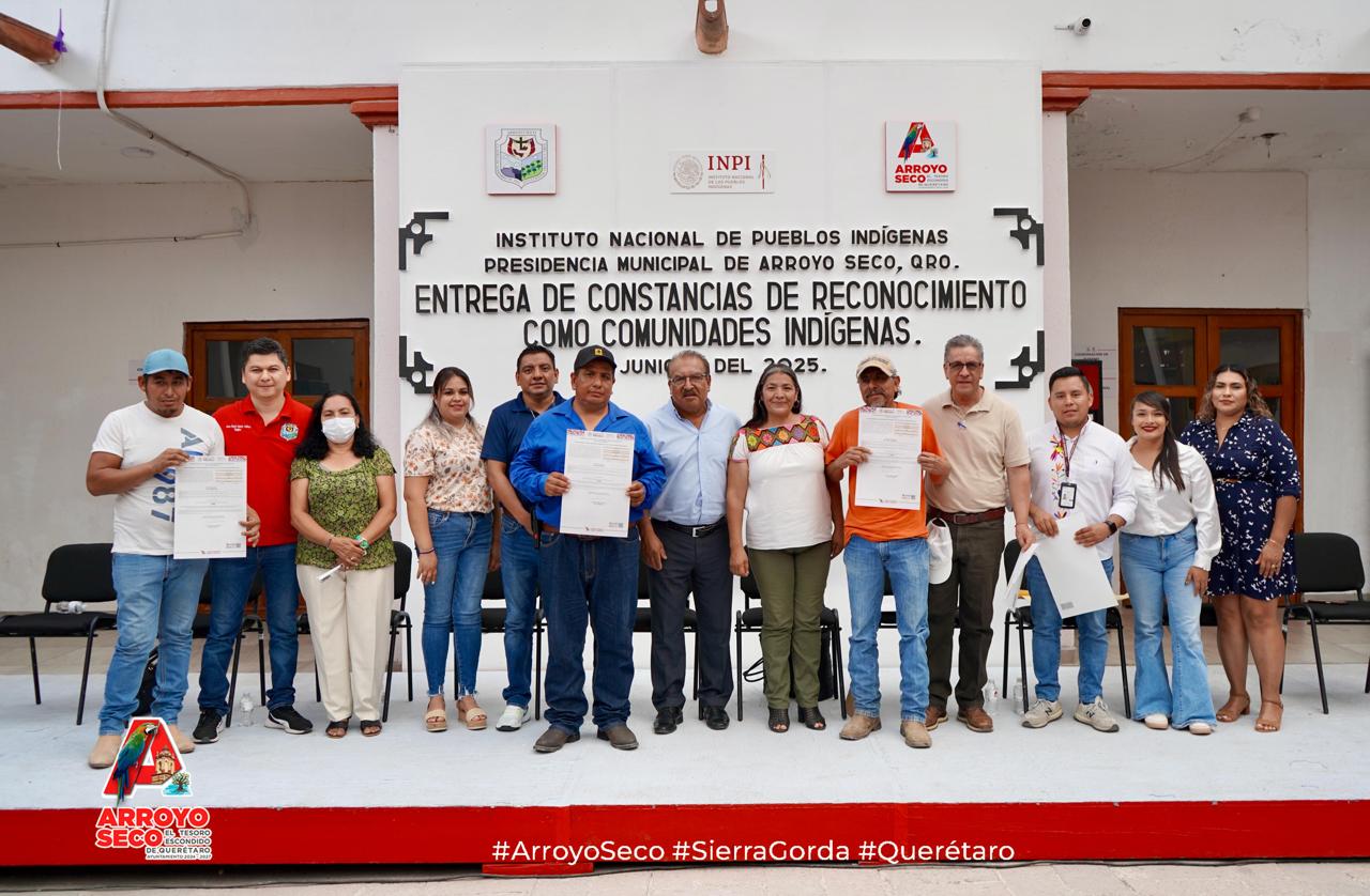 RECIBEN CONSTANCIAS DE PUEBLOS INDIGENAS COMUNIDADES DE ARROYO SECO