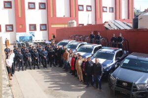 ENTREGA DE EQUIPO TÁCTICO Y UNIDADES POLICIALES EN EL MUNICIPIO DE SAN JOAQUÍN