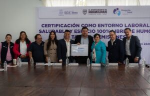 CERTIFICA SECRETARÍA DE SALUD ENTORNOS LABORALES SALUDABLES EN EL MUNICIPIO DE HUIMILPAN