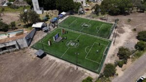 AUTORIDADES DE LOS TRES NIVELES DE GOBIERNO INAUGURAN 2 CANCHAS DE FÚTBOL DEL MUNDIAL SOCIAL 2026 EN SAN JUAN DEL RÍO