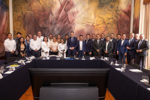 SOSTIENE GOBERNADOR MESA DE TRABAJO CON TITULAR DE LA CFE Y PRESIDENTES MUNICIPALES DE LA ENTIDAD